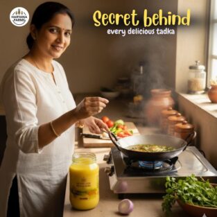 🌿✨ The Secret Behind Every Delicious Tadka ✨🌿Bring home the purity of Haryana Farms A2 Desi Co