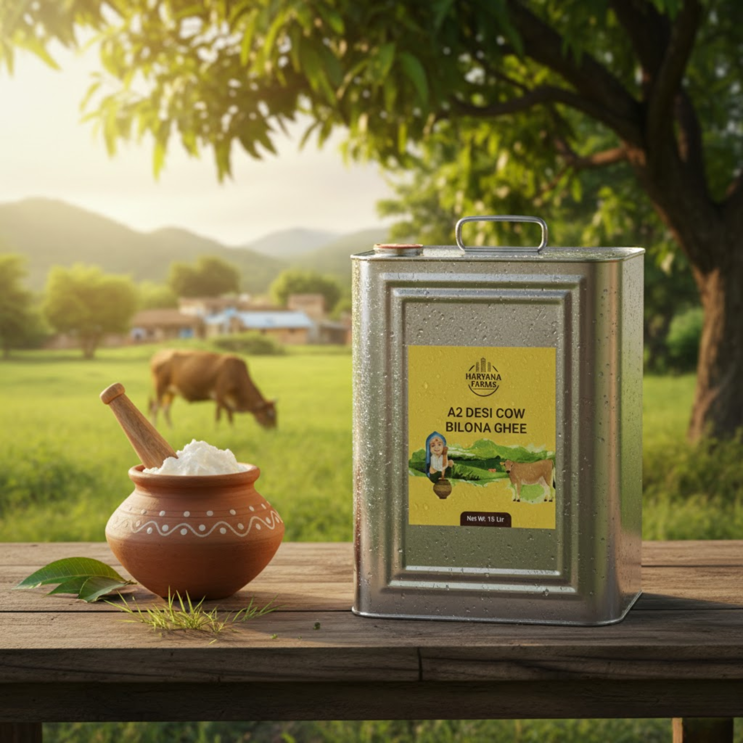 15 L Haryana Farms Pure A2 Desi Cow Bilona Ghee